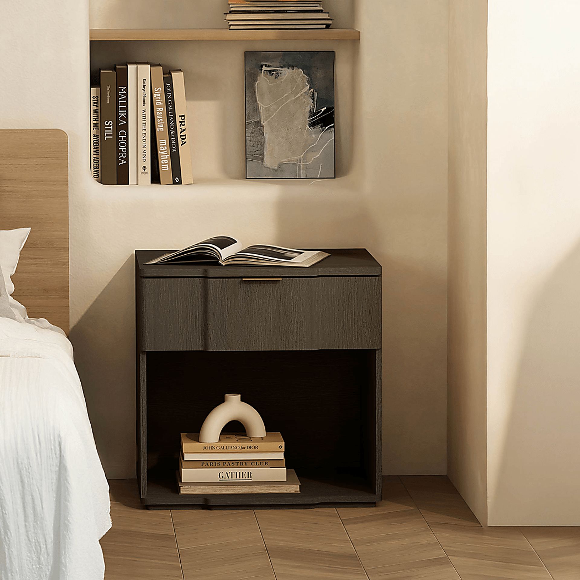 Socia II Walnut/Gold Nightstand - Image 2