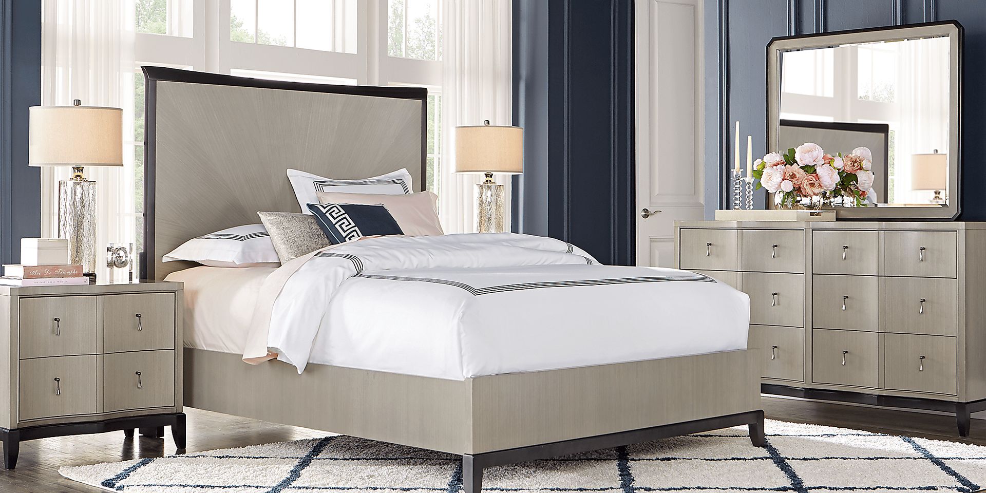 Arbella Gray 3 Pc King Panel Bed - Image 2