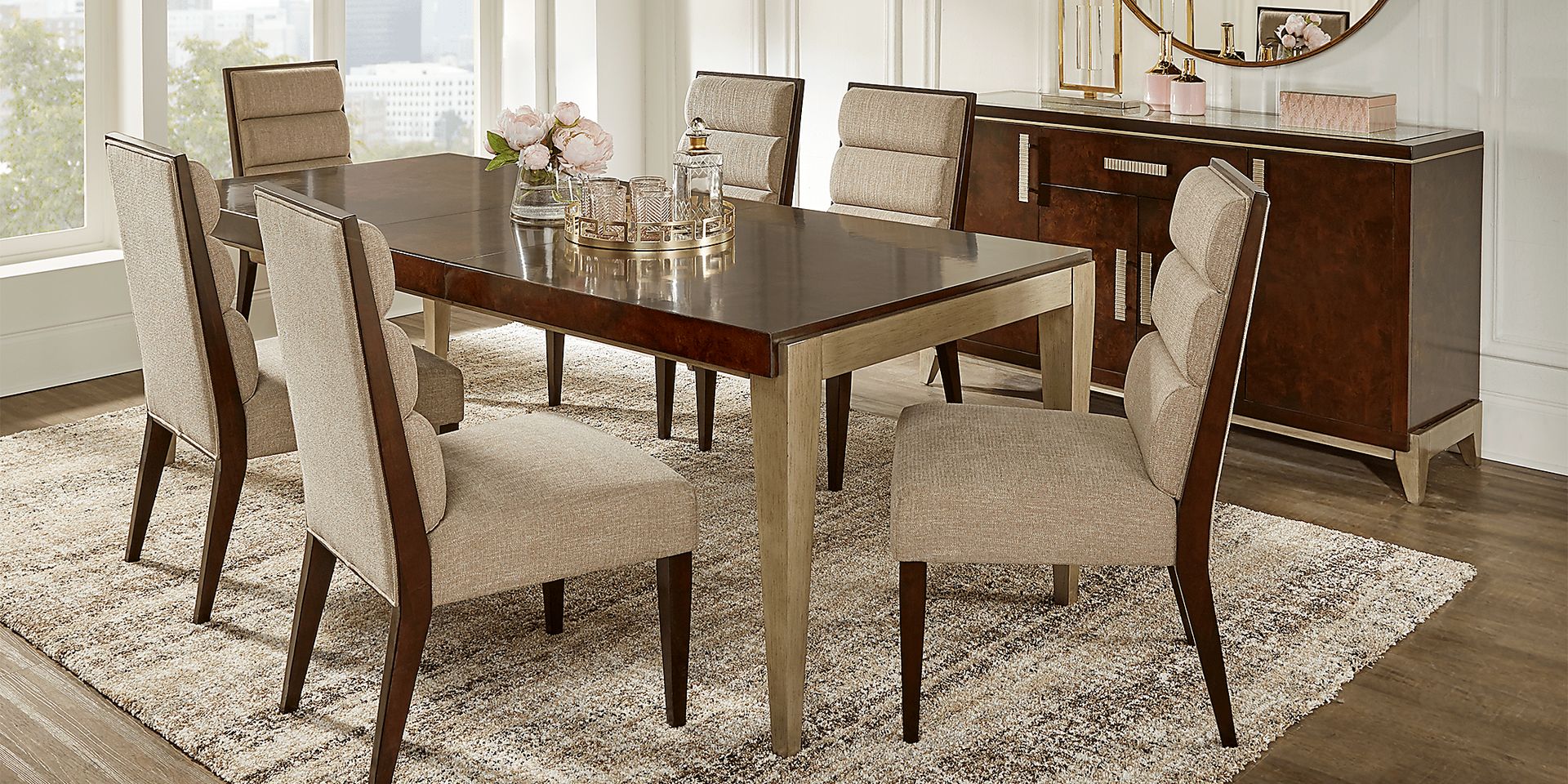 Baker Street Walnut 7 Pc Dining Room - Image 1