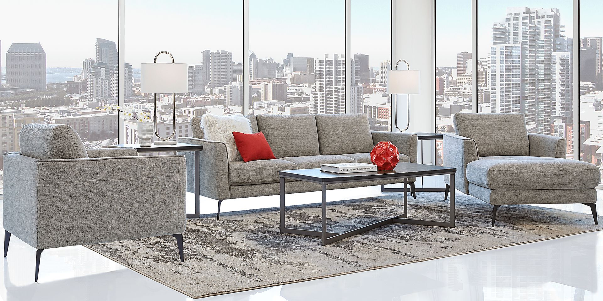 Barbados Graphite 6 Pc Living Room - Image 1