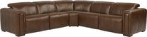 Bennett Valley Brown 5 Pc Leather Dual Power Reclining Sectional