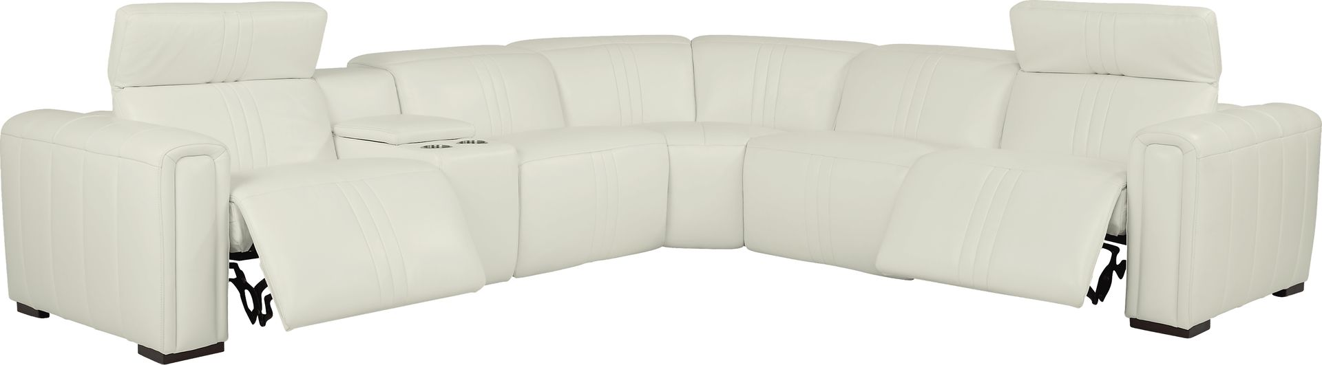 Sofia Vergara Bennett Valley White Leather 6 Pc Dual Power