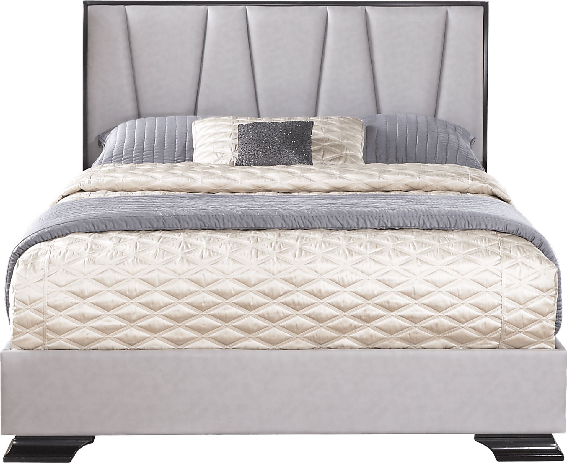 Biscayne Black 3 Pc King Upholstered Bed - Image 1