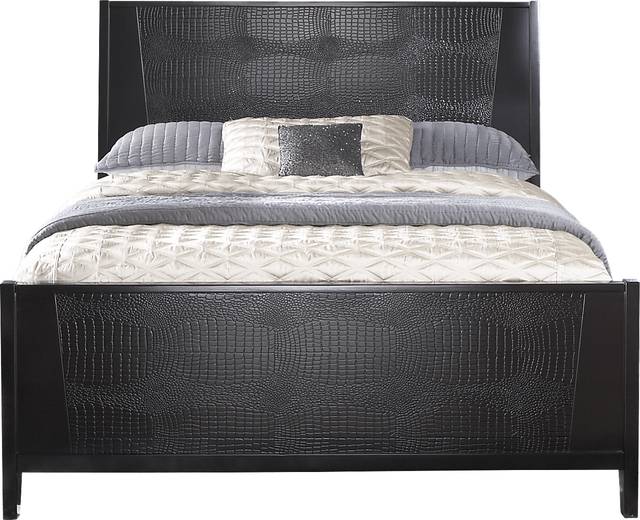 Biscayne Black 3 Pc Queen Panel Bed - Thumbnail - Image 1