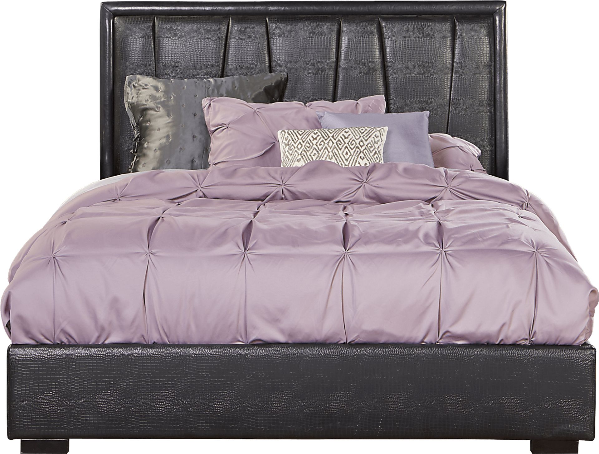 Biscayne Black 3 Pc Upholstered Queen Bed - Image 1