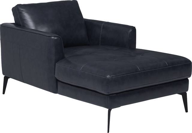Brazil Midnight Leather Chaise - Thumbnail - Image 1