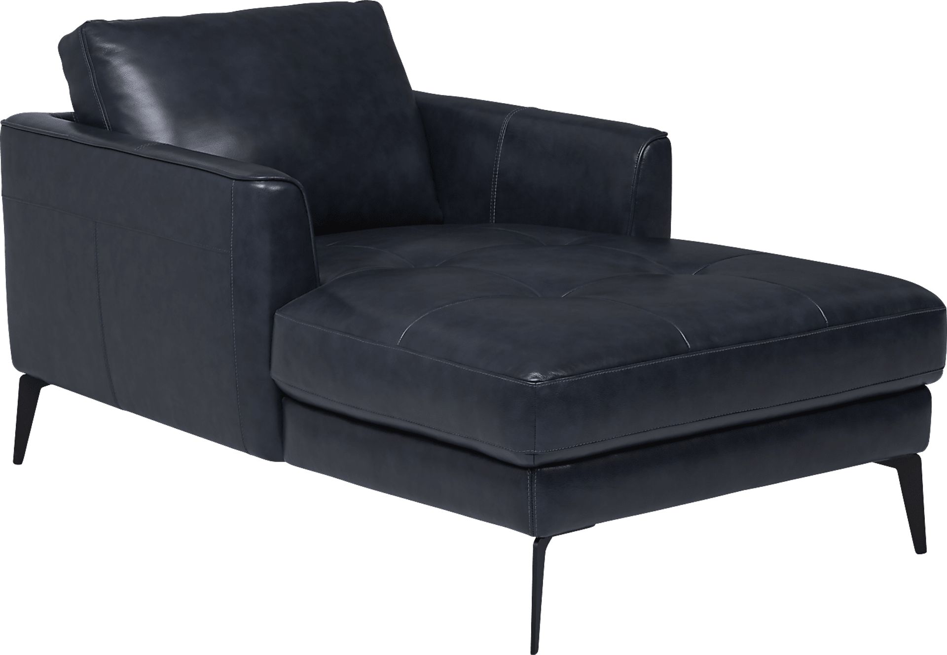 Brazil Midnight Leather Chaise - Image 1