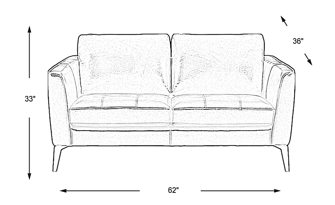 Brazil Midnight Leather Loveseat