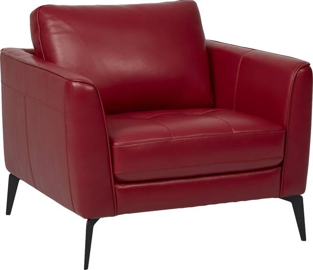 Brazil Red Leather Chair - Thumbnail - Image 1