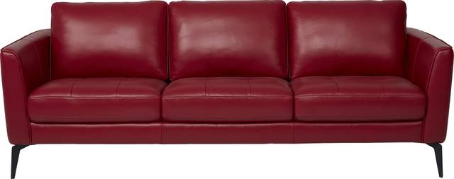 Brazil Red Leather Sofa - Thumbnail - Image 1
