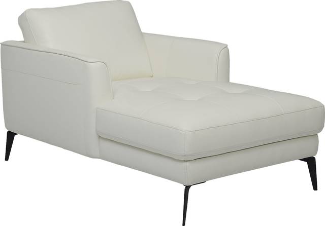 Brazil White Leather Chaise - Thumbnail - Image 1