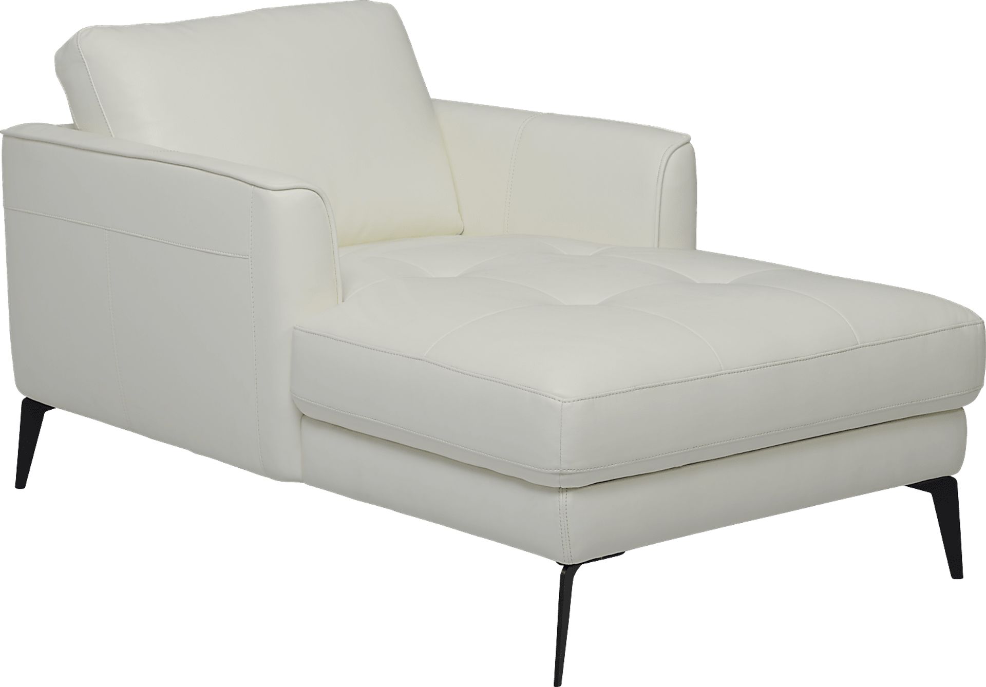 Brazil White Leather Chaise - Image 1