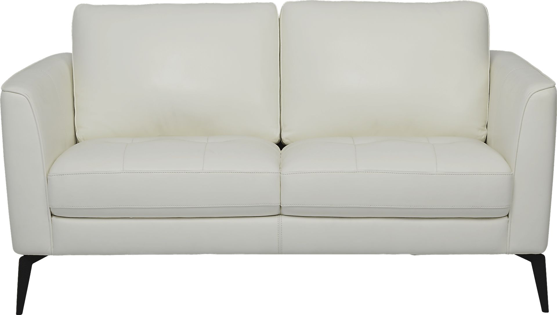Brazil White Leather Loveseat - Image 1