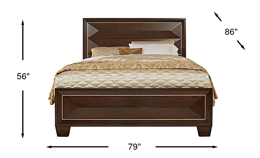 Sofia Vergara Cambrian Court Chocolate Dark Wood 3 Pc King Bed