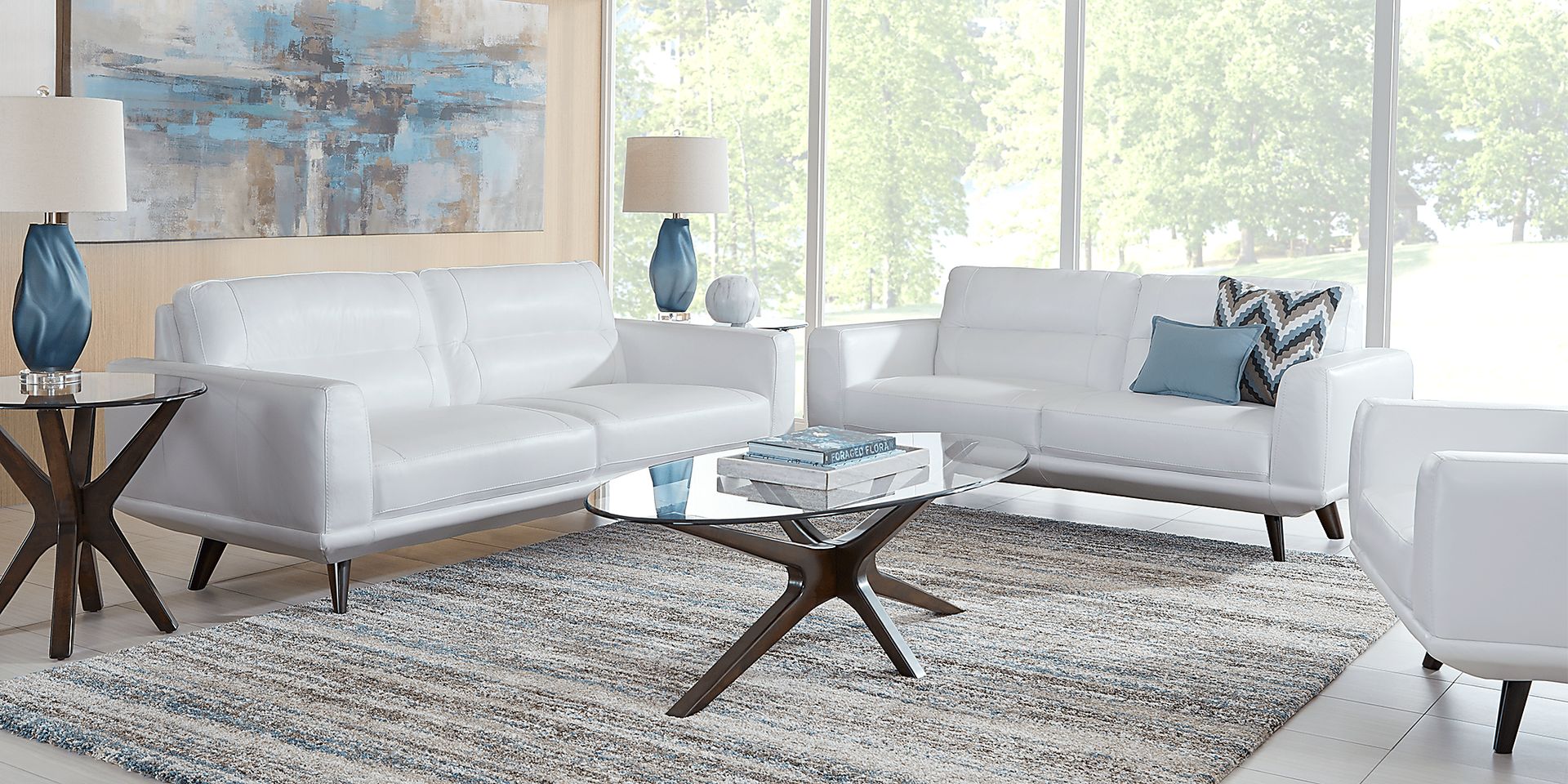 Capistrano White Leather 5 Pc Living Room - Image 1