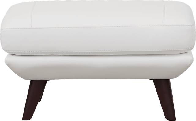 Capistrano White Leather Ottoman - Thumbnail - Image 1