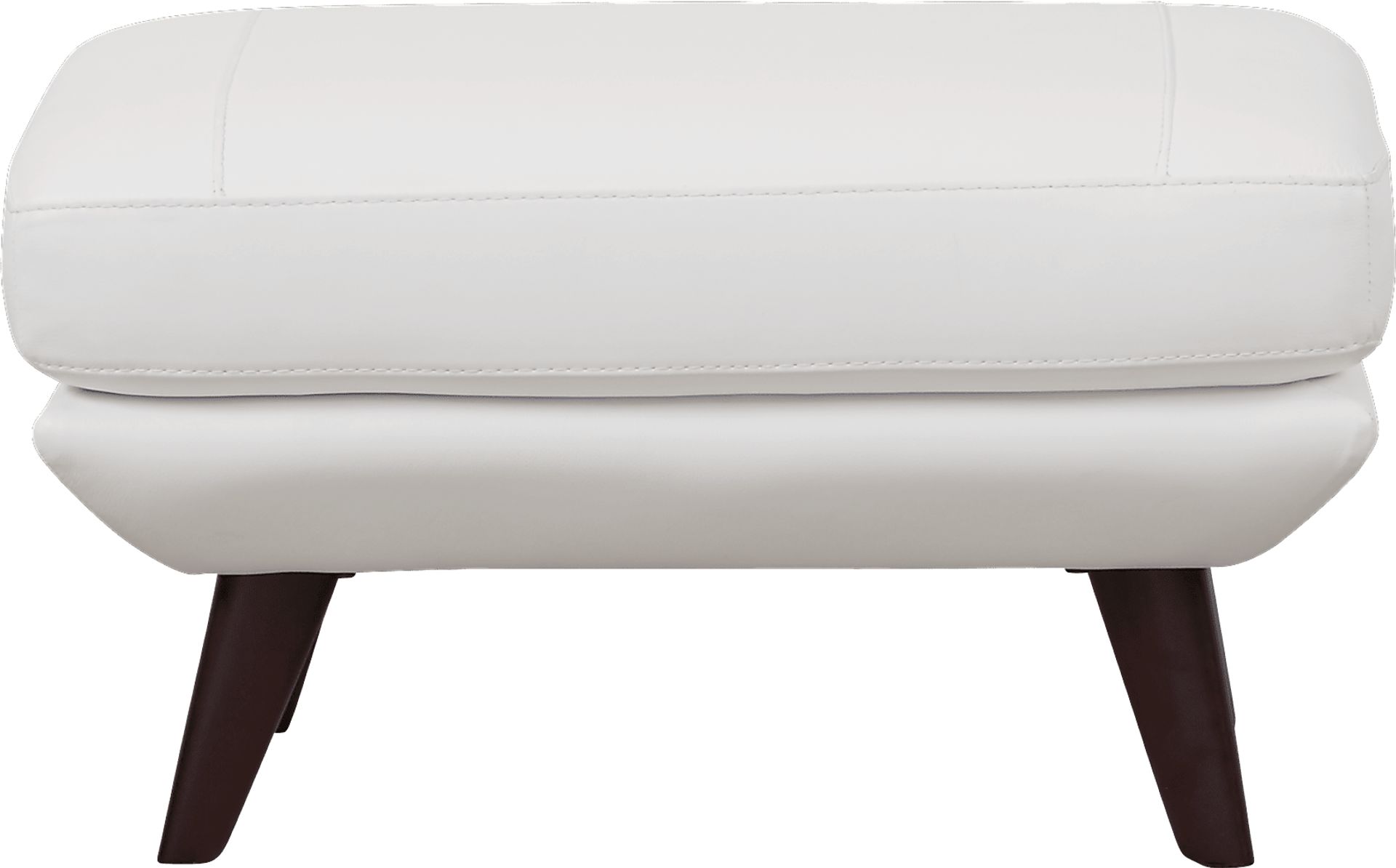 Capistrano White Leather Ottoman - Image 1