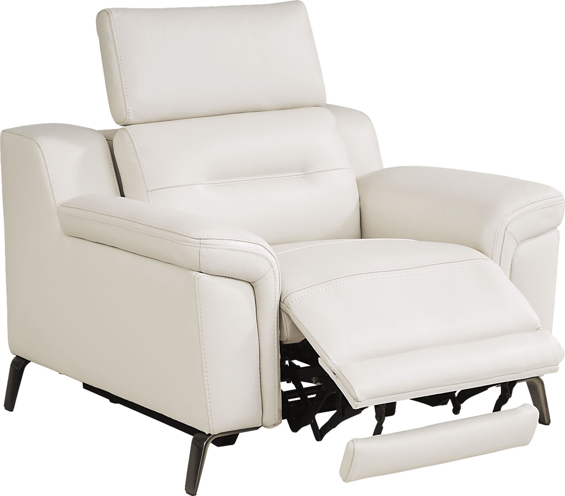 Castella Ivory Leather Dual Power Recliner - Image 3