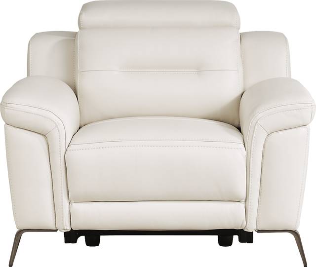 Castella Ivory Leather Dual Power Recliner - Thumbnail - Image 3