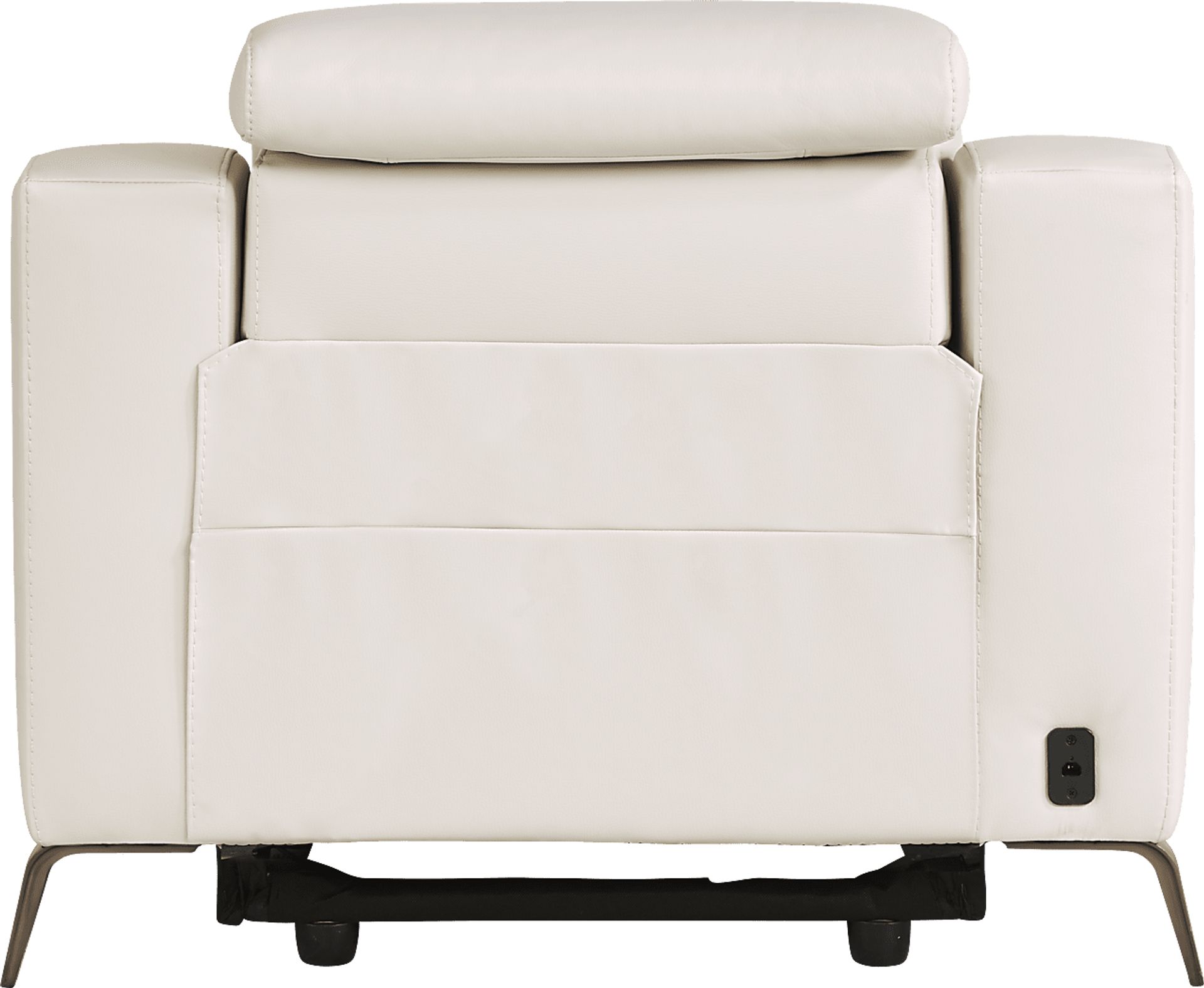 Castella Ivory Leather Dual Power Recliner - Image 5