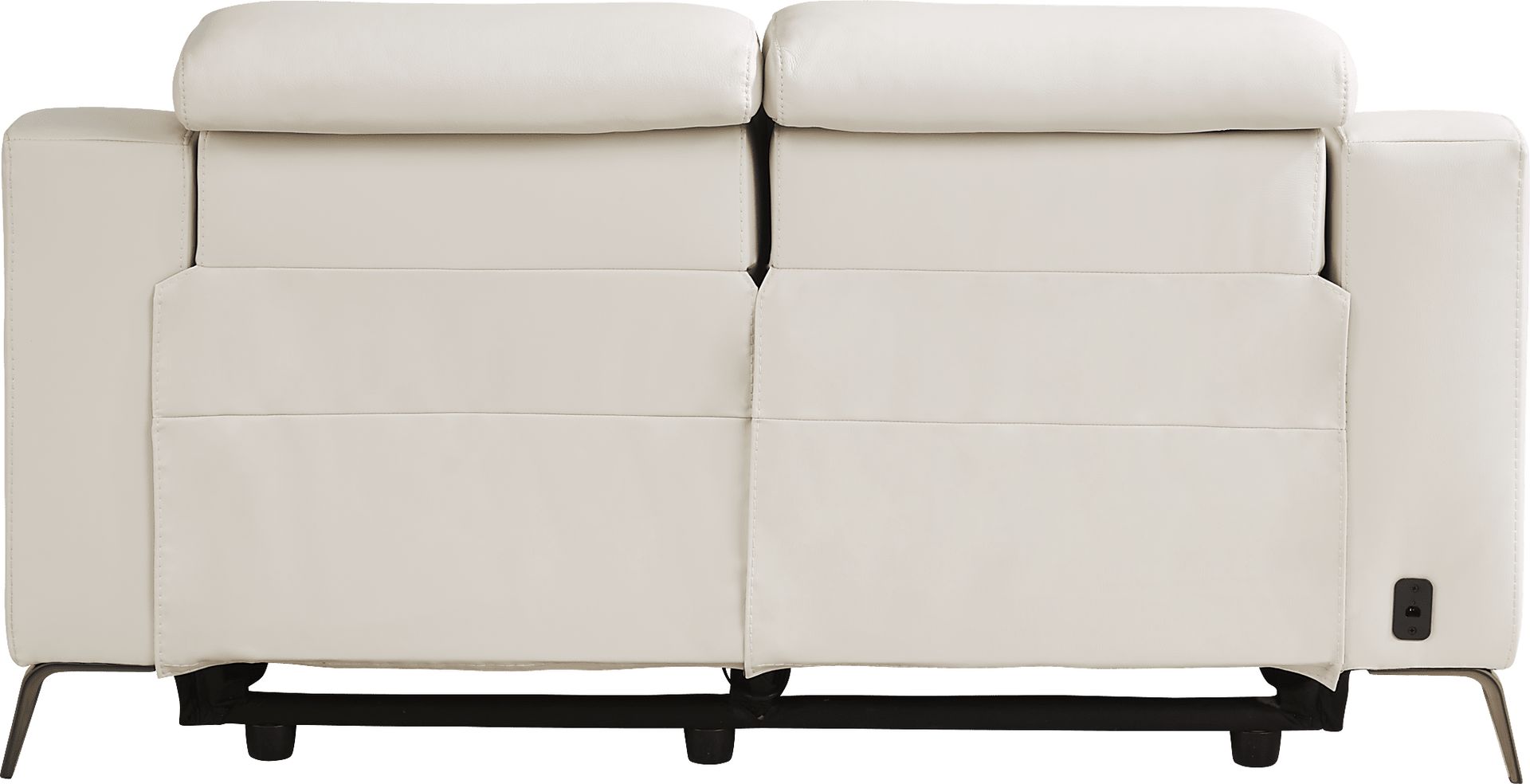 Castella Ivory Leather 2 Pc Dual Power Reclining Living Room - Image 12