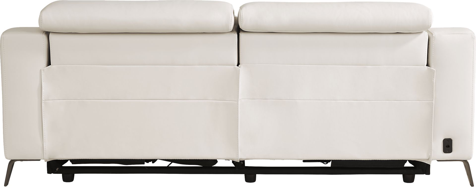 Castella Ivory Leather 2 Pc Dual Power Reclining Living Room - Image 4