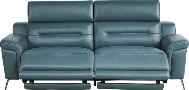 Castella Teal Dual Power Reclining Sofa - Thumbnail - Image 4