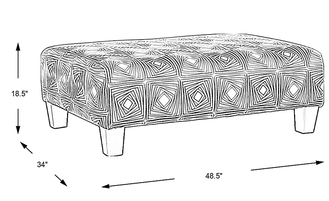 Claremont Beige Cocktail Ottoman