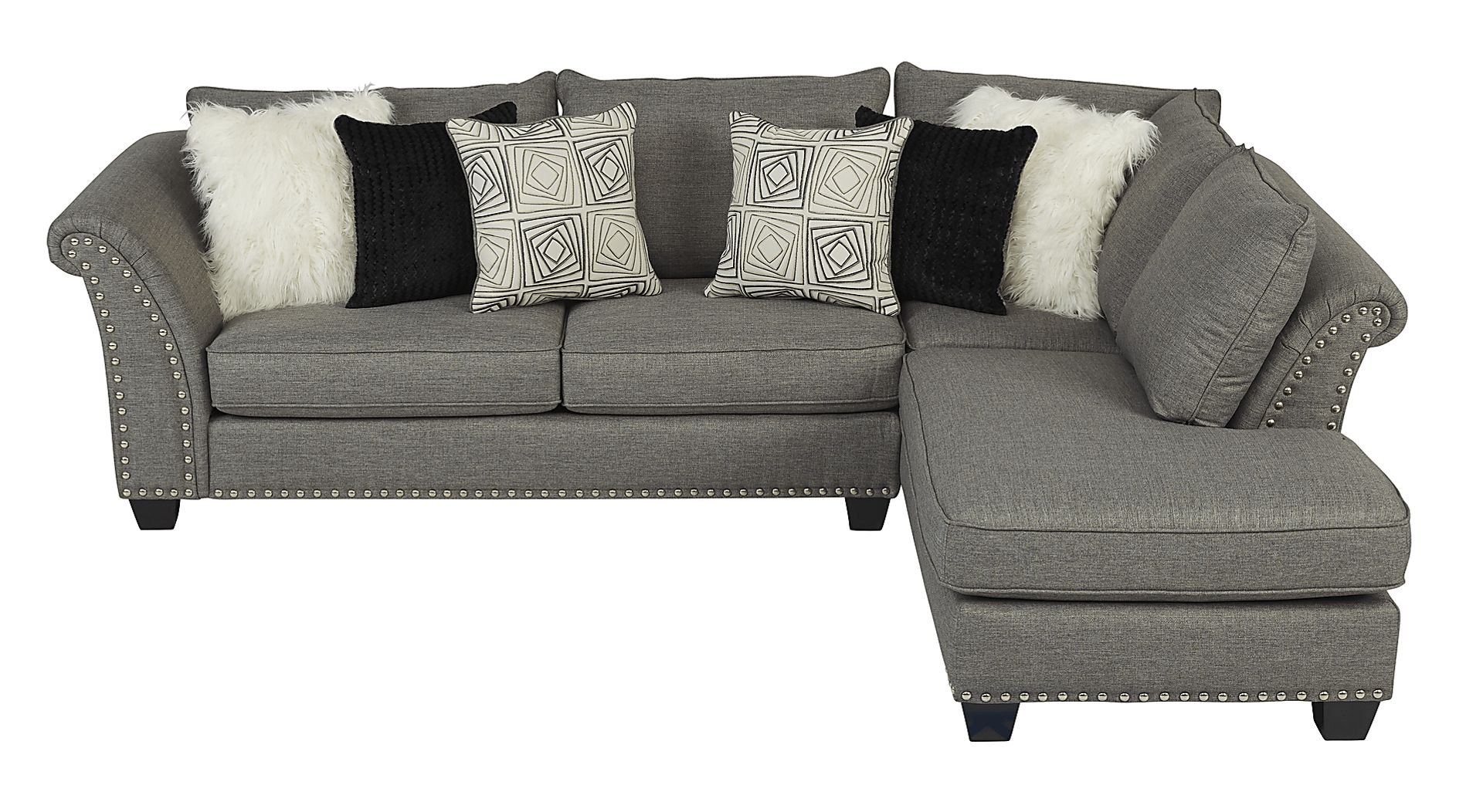 Claremont Gray 3 Pc Sectional Living Room - Image 3