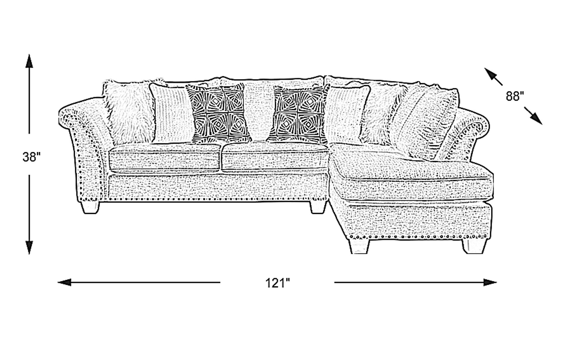 Dimension Image. Please refer to the Dimension Tab on this page for dimension details.