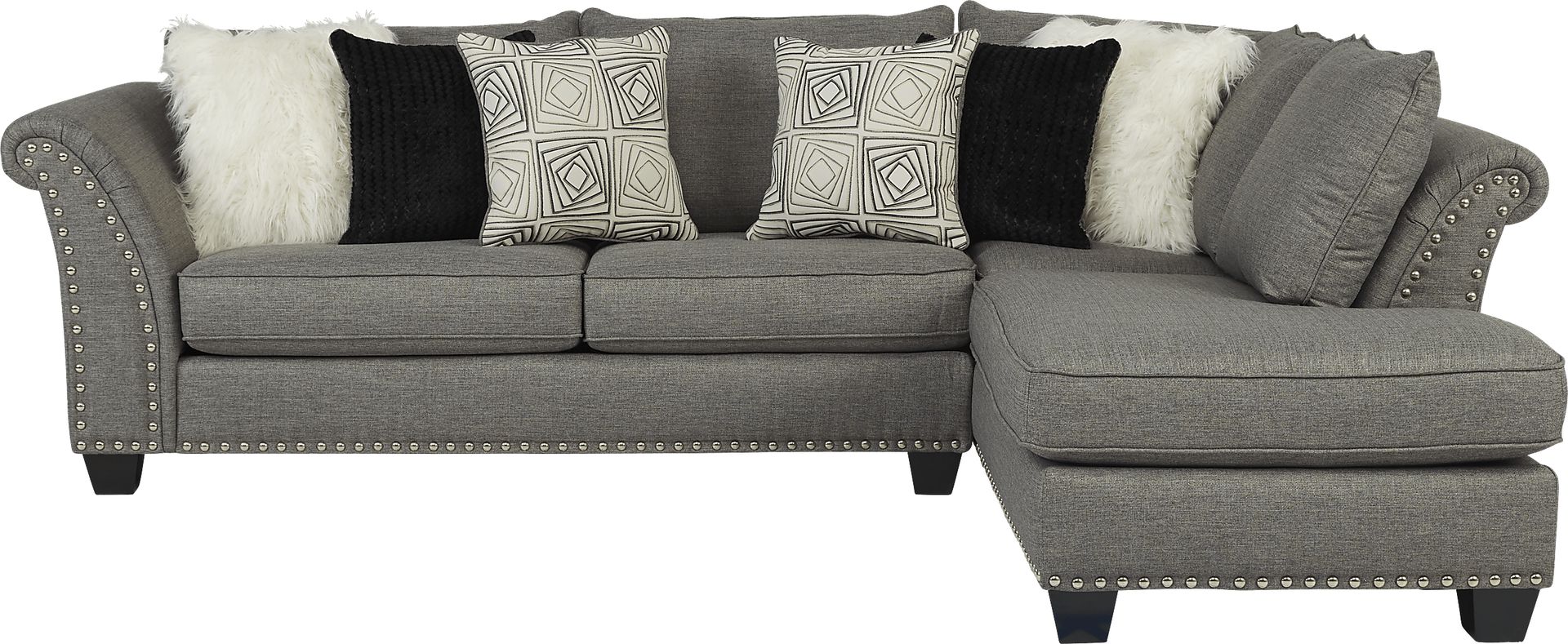 Claremont Gray 3 Pc Sectional Living Room - Image 2