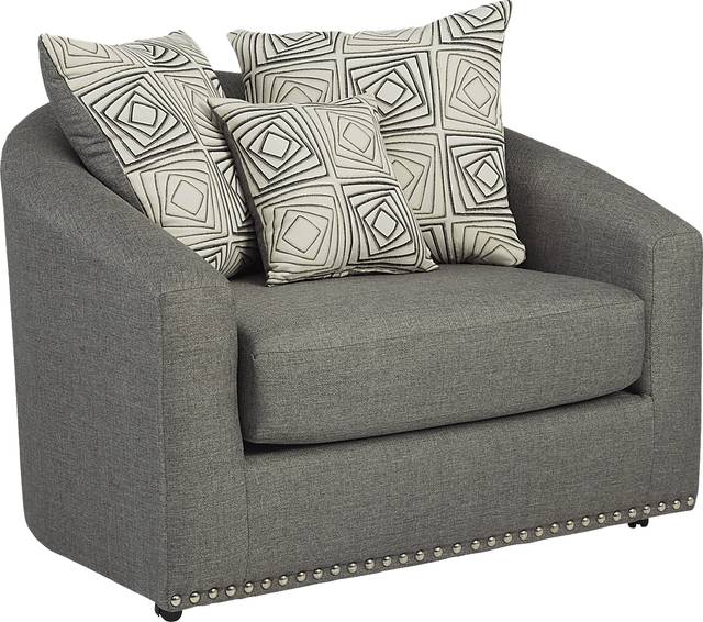 Claremont Gray Swivel Chair - Thumbnail - Image 1