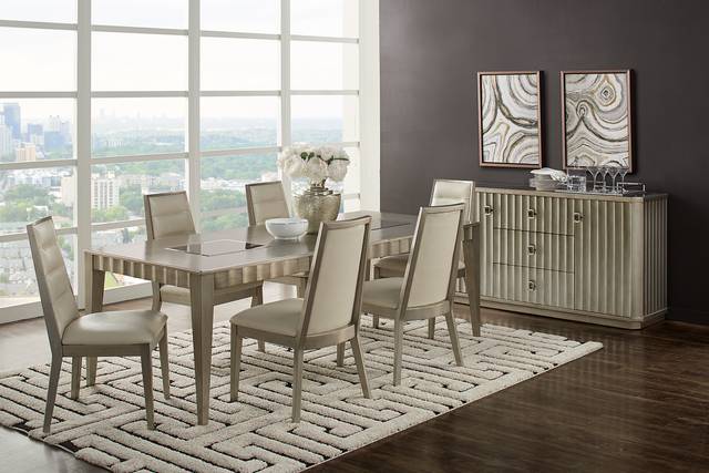 Delanco Pewter 7 Pc Dining Room - Thumbnail - Image 1