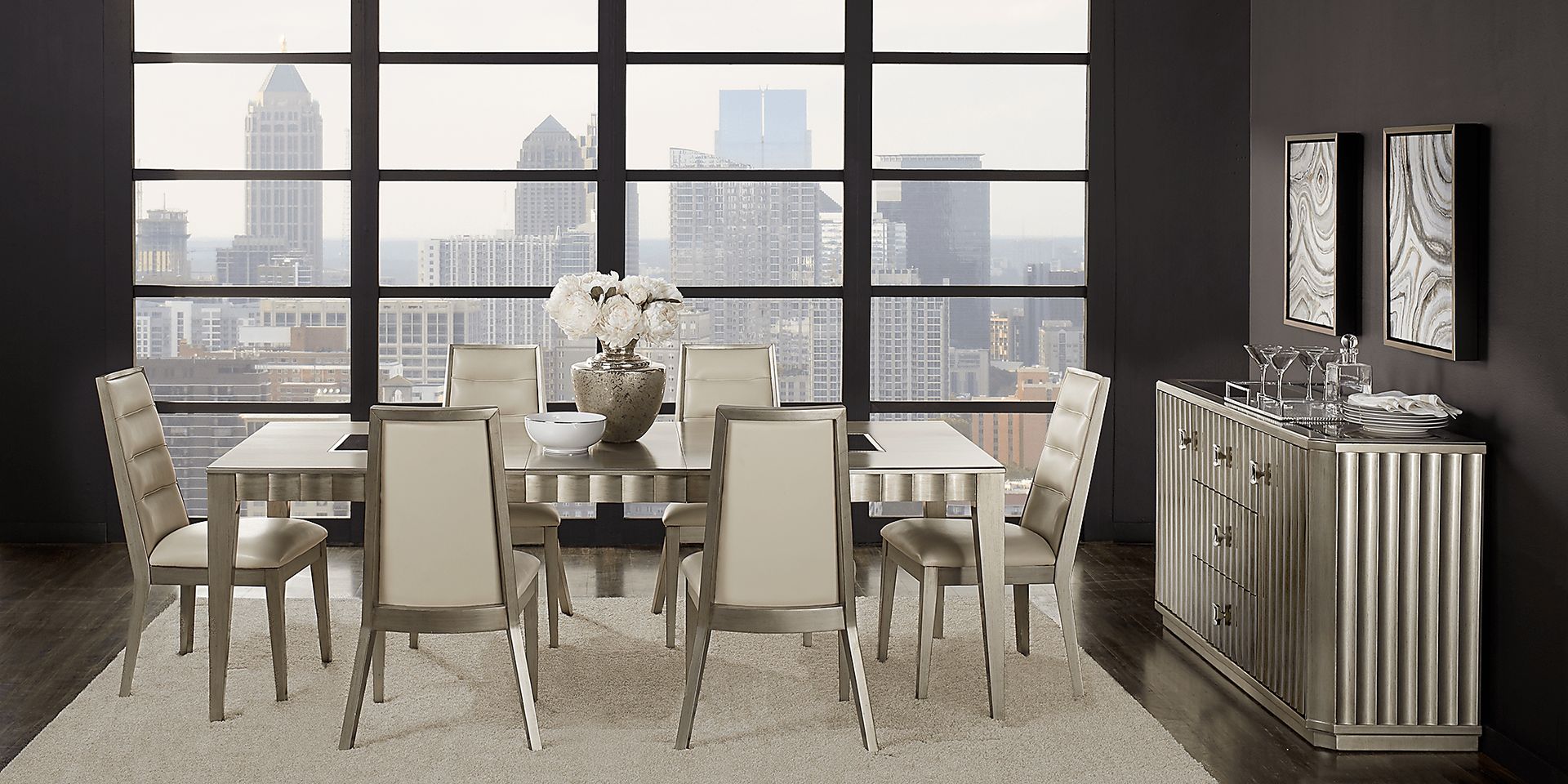 Delanco Pewter 7 Pc Dining Room - Image 2
