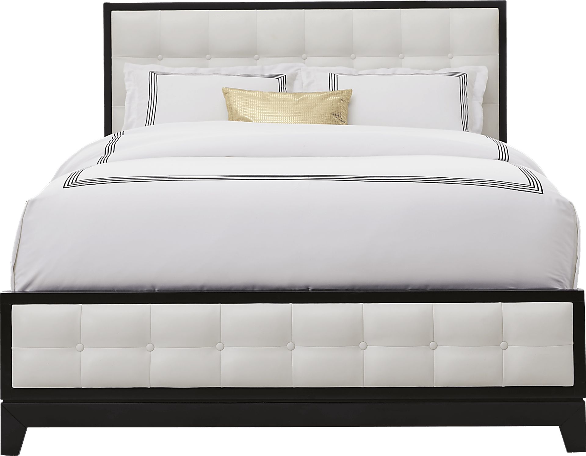 French Riviera Black 3 Pc Queen Upholstered Bed - Image 1