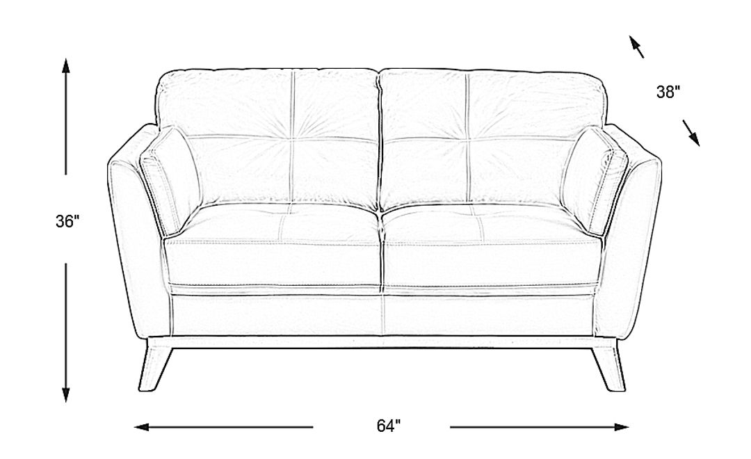 Gabriele Buff Leather Loveseat