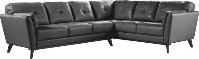 Gabriele Gray 2 Pc Leather Sectional - Thumbnail - Image 1