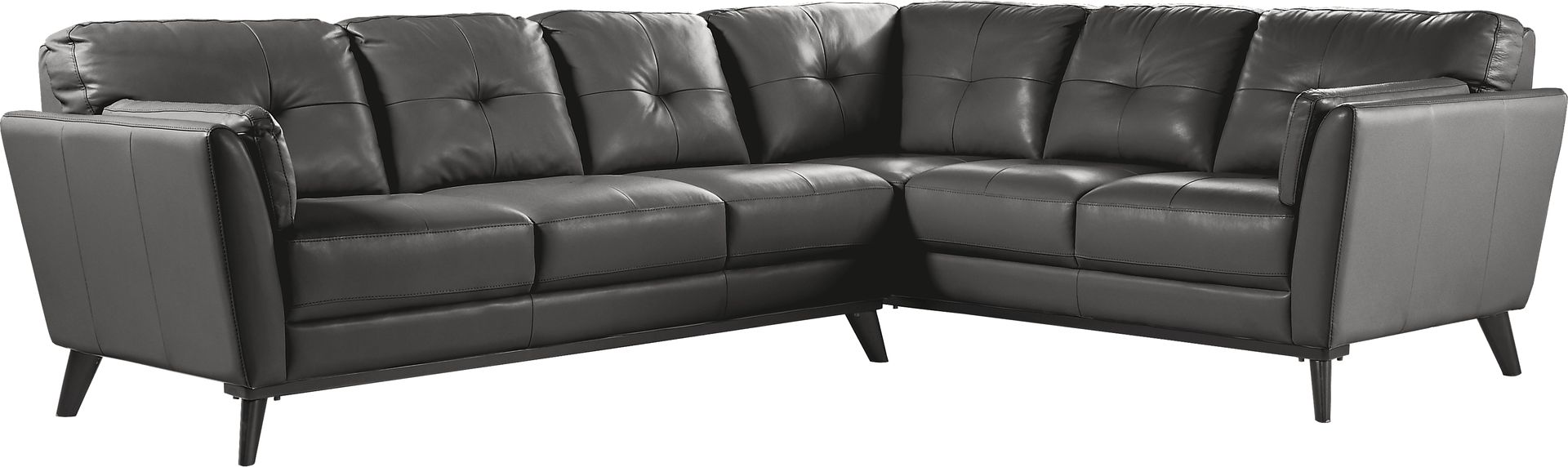 Gabriele Gray 2 Pc Leather Sectional - Image 1