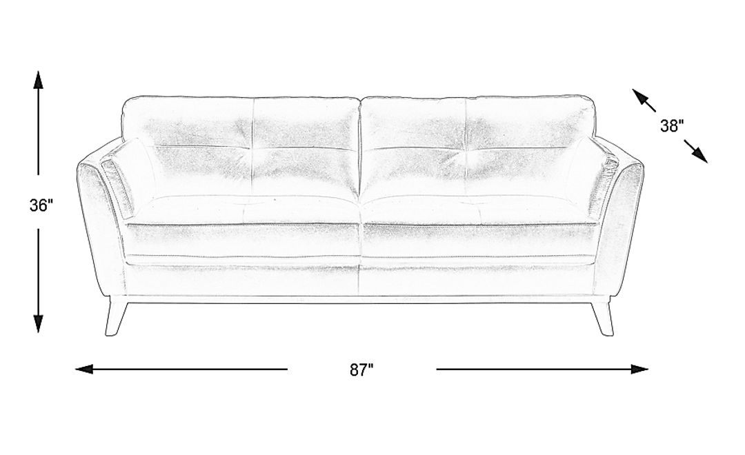 Gabriele Gray Leather Sofa