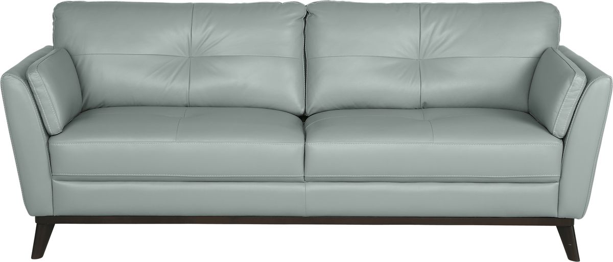 Sofia Vergara Gabriele Spa Blue Leather Sofa Rooms to Go