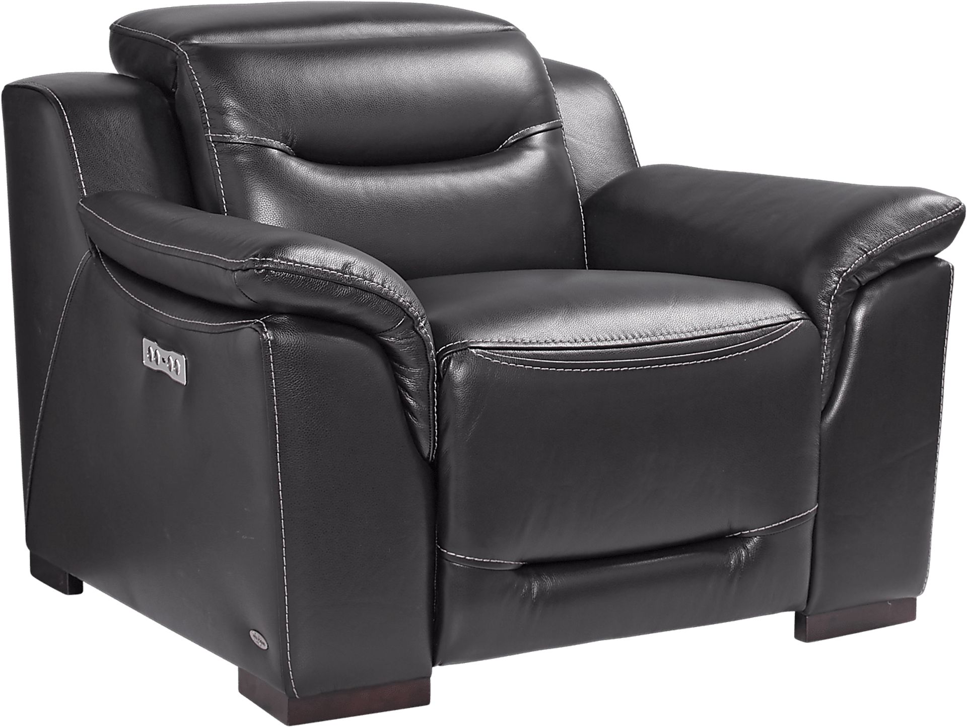 Gallia Black Leather Dual Power Recliner - Image 1