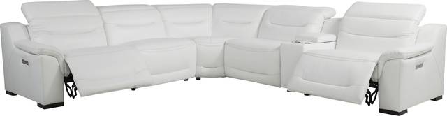 Gallia Way White Leather 6 Pc Dual Power Reclining Sectional - Thumbnail - Image 3