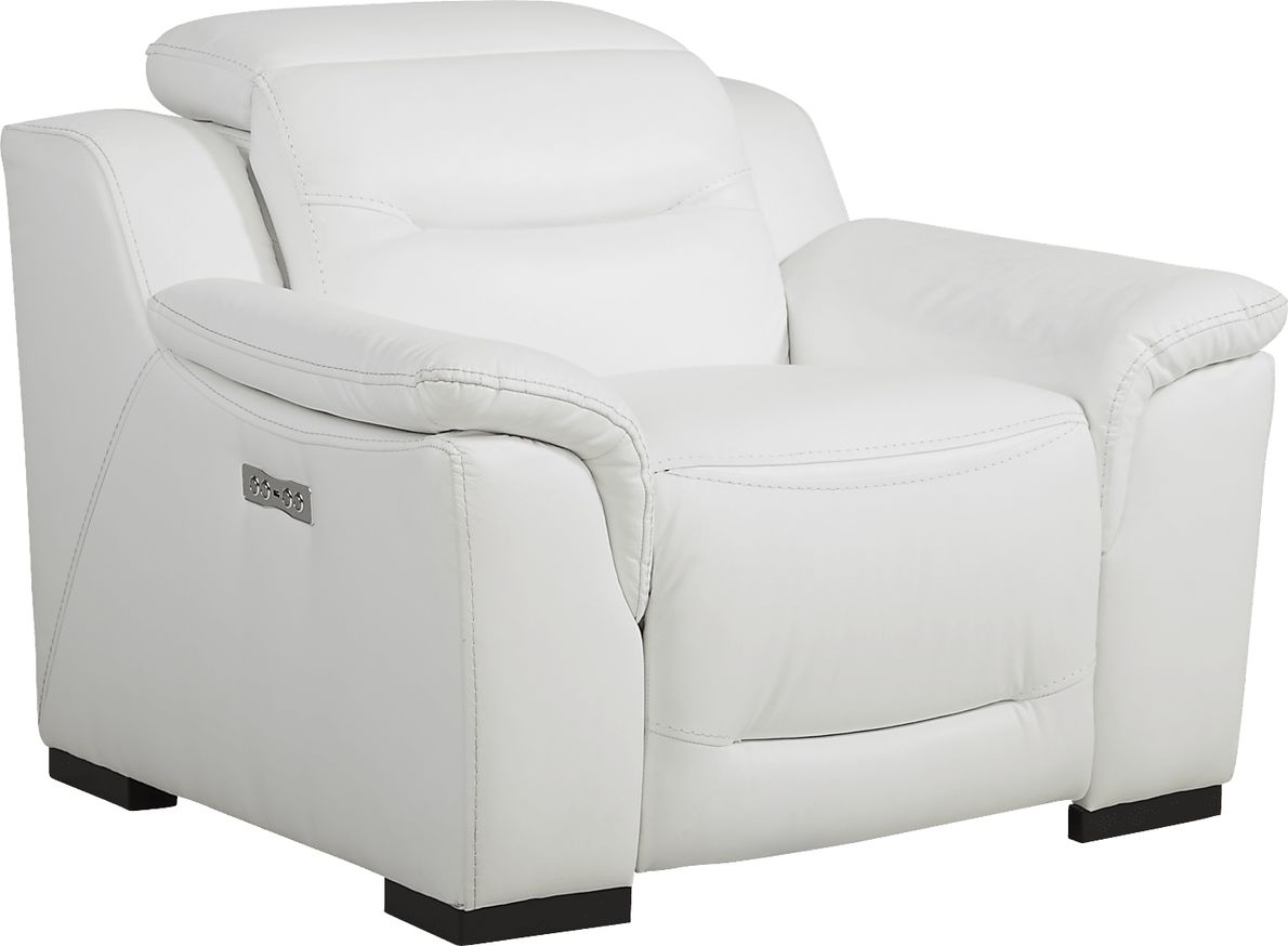 White leather recliner online armchair