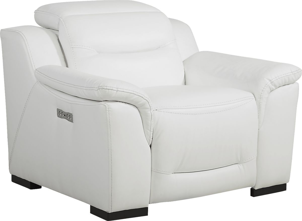 Gallia Way White Leather Dual Power Recliner Rooms to Go