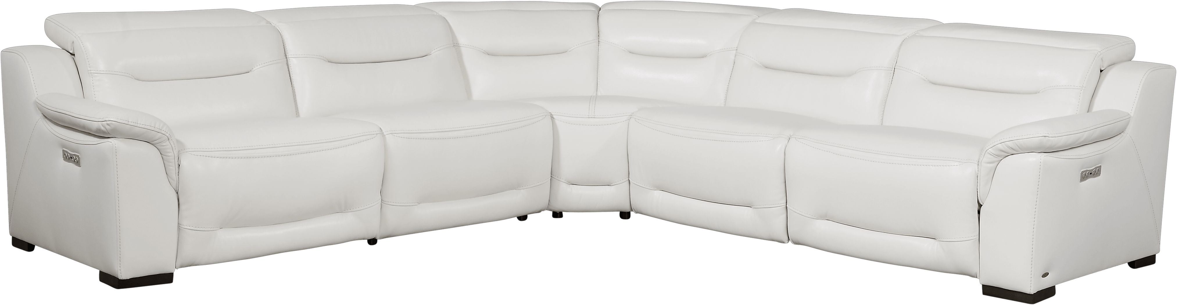 Sofia Vergara Gallia 8 Pc White Leather Power Reclining Sectional