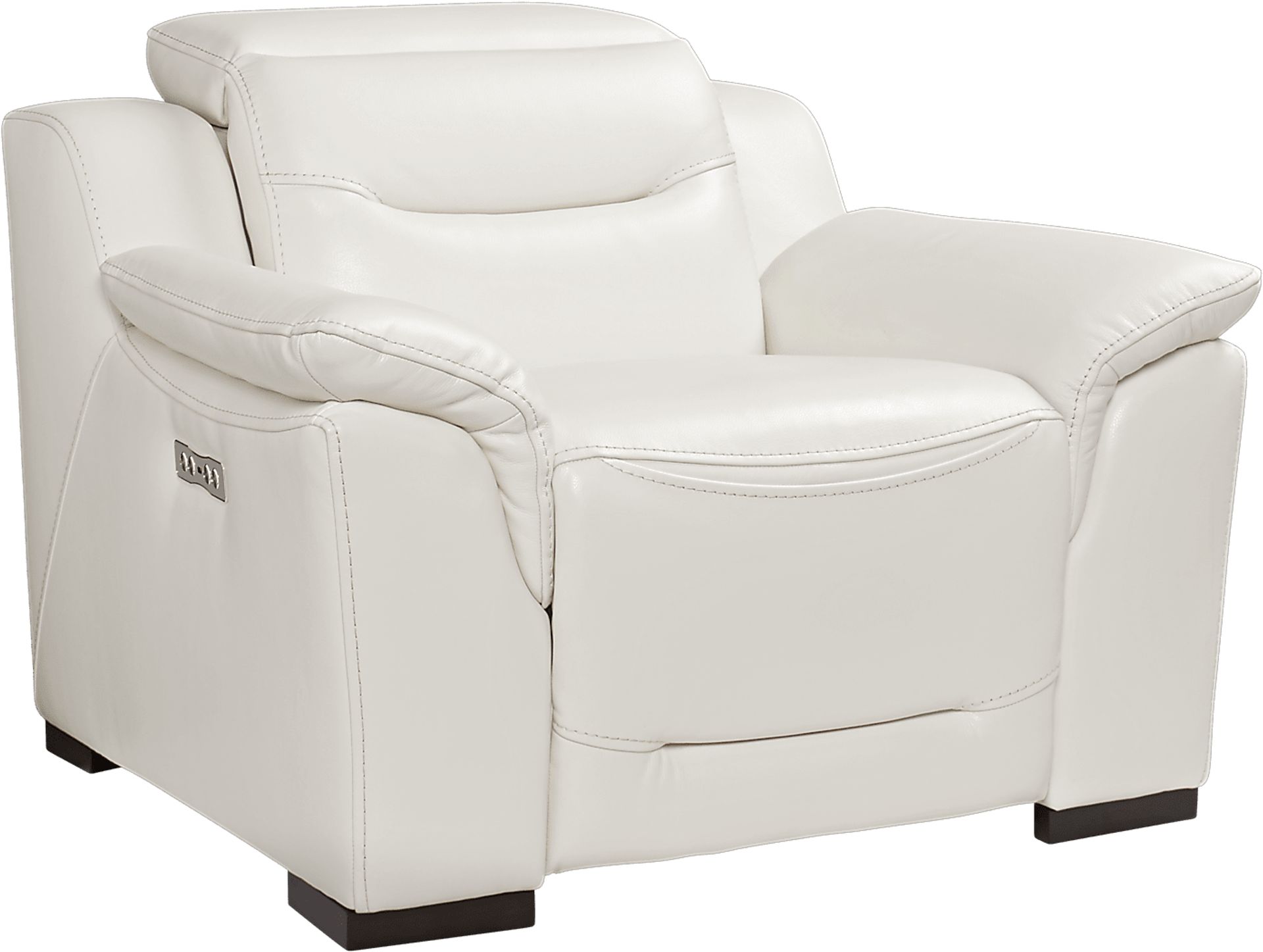 Gallia White Leather Power Plus Recliner - Image 1