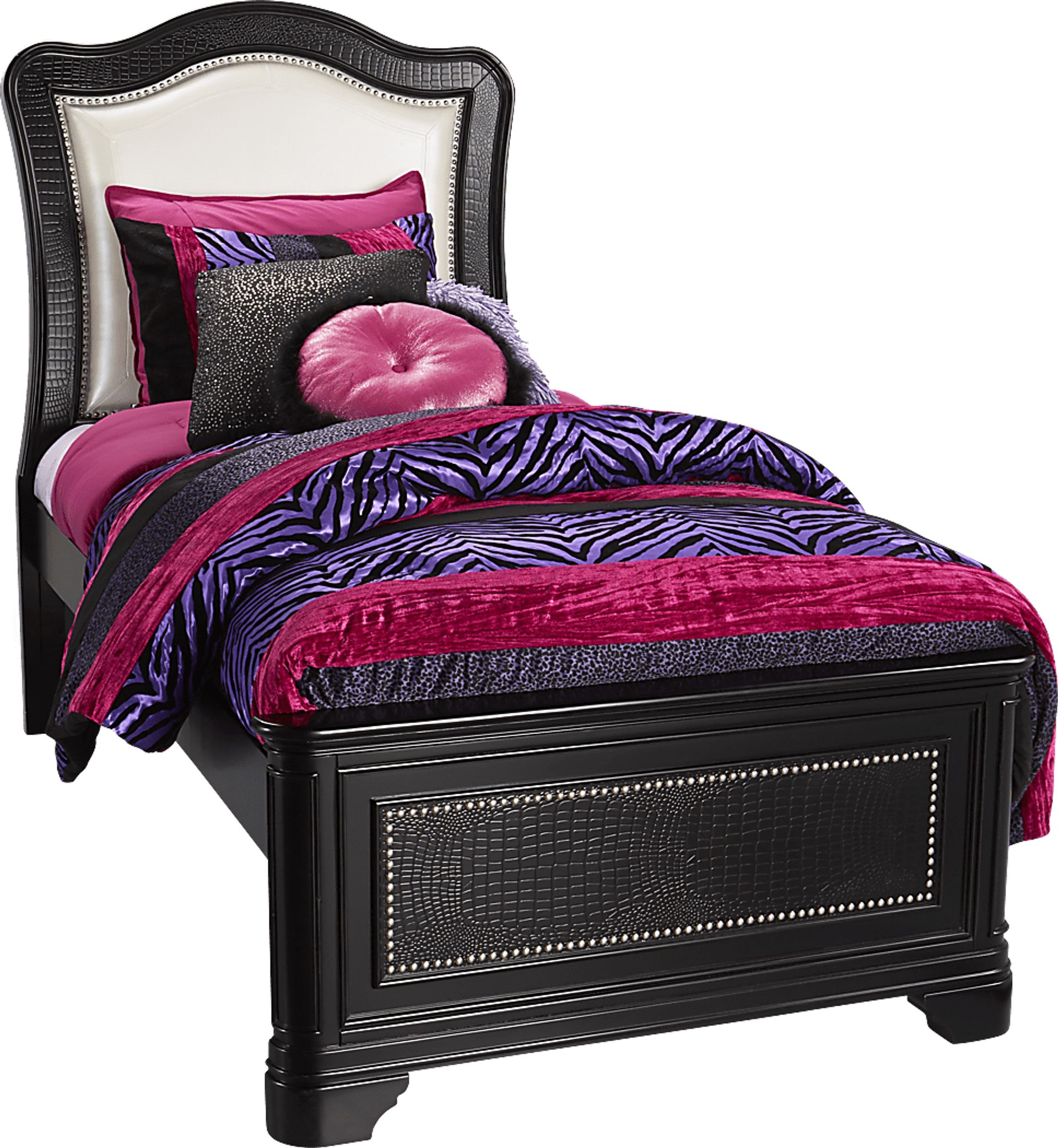 Kayla Black 3 Pc Twin Panel Bed - Image 1