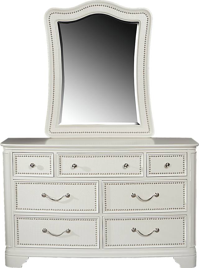 Kayla White Dresser Mirror Set - Thumbnail - Image 1
