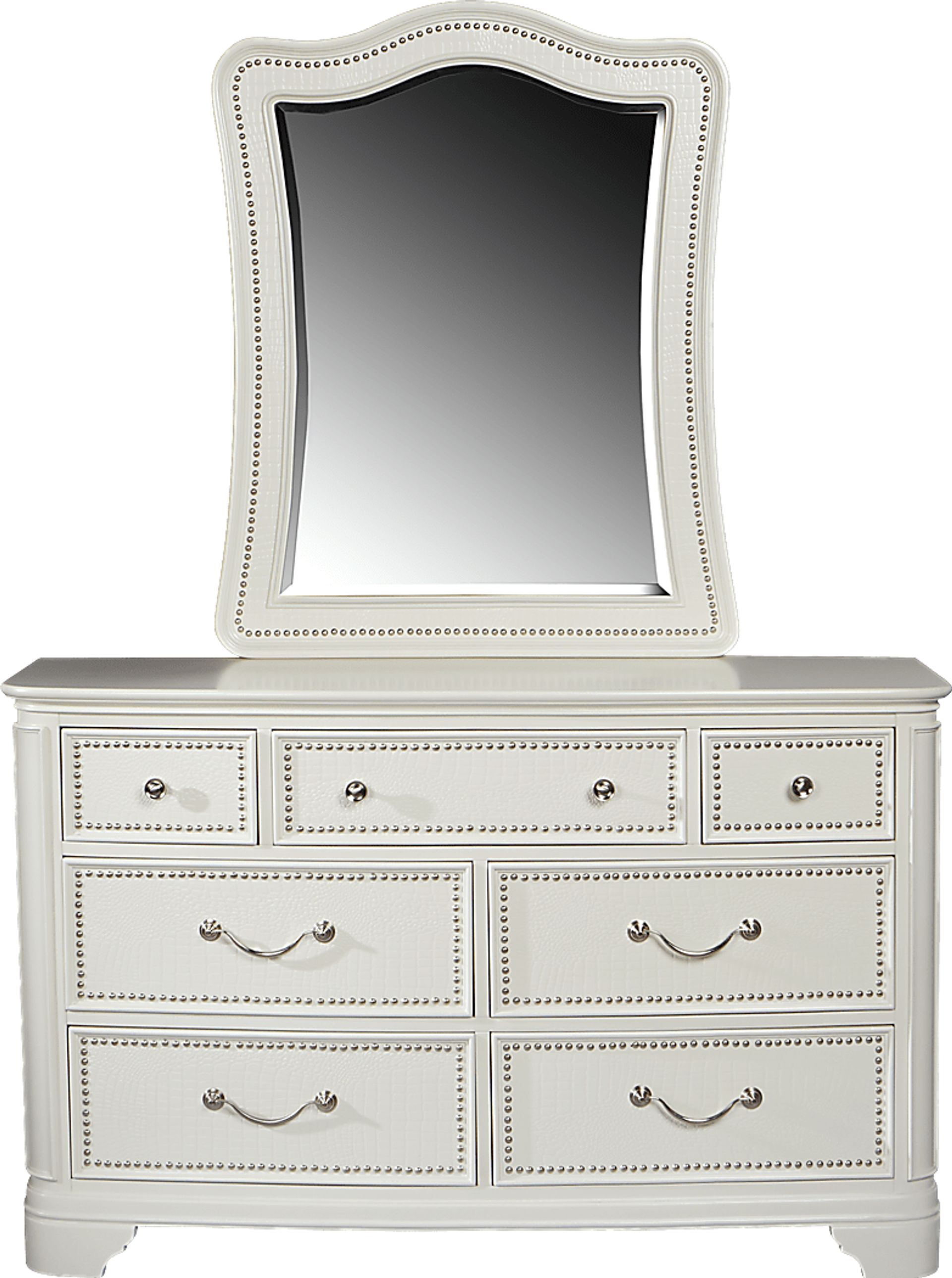 Kayla White Dresser Mirror Set - Image 1