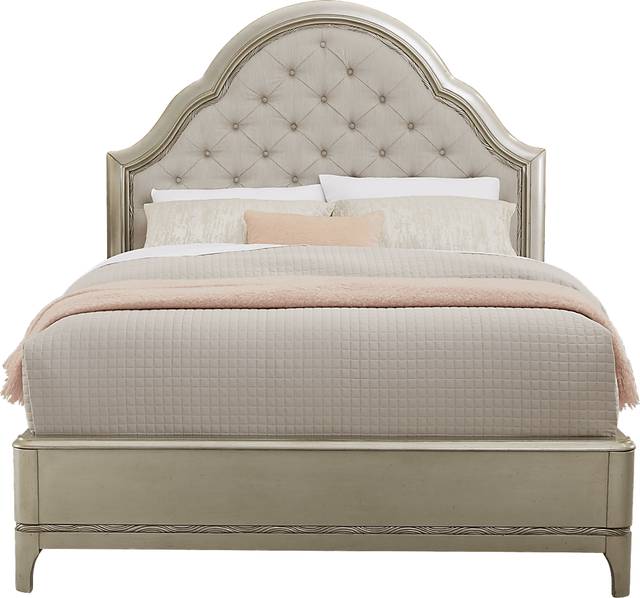 La Reina Silver 3 Pc King Upholstered Bed - Thumbnail - Image 1